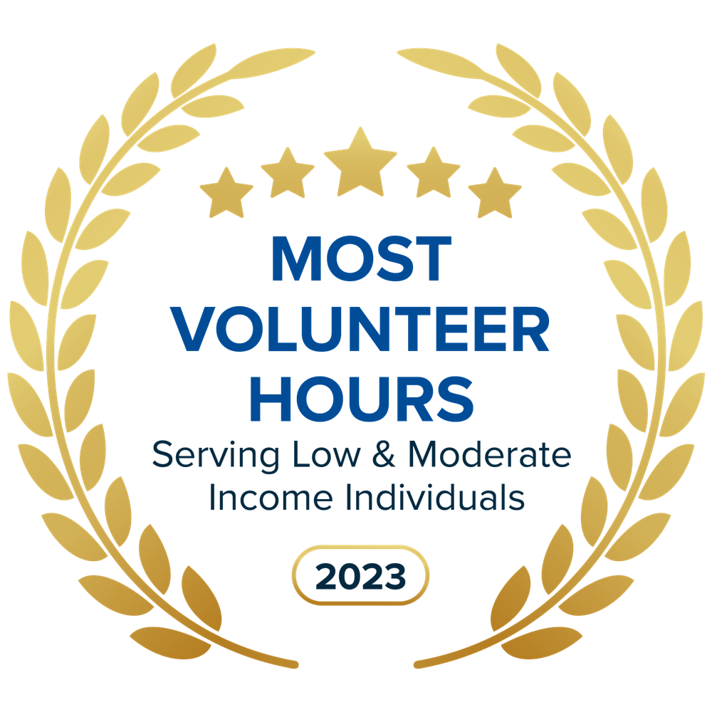Most Volunteer Hours servicing low and moderate income individuals