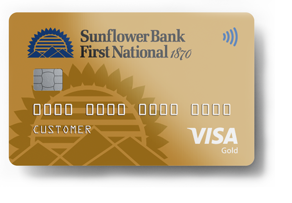 Gold Sunflower Bank Visa Card