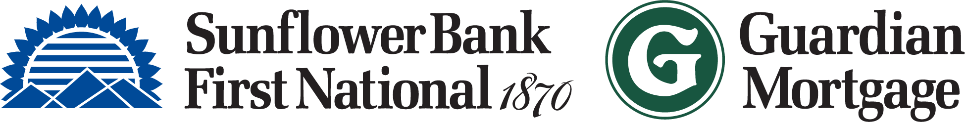 Sunflower Bank First National 1870 and Guardian Mortgage Logo