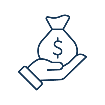 hand holding bag of money
