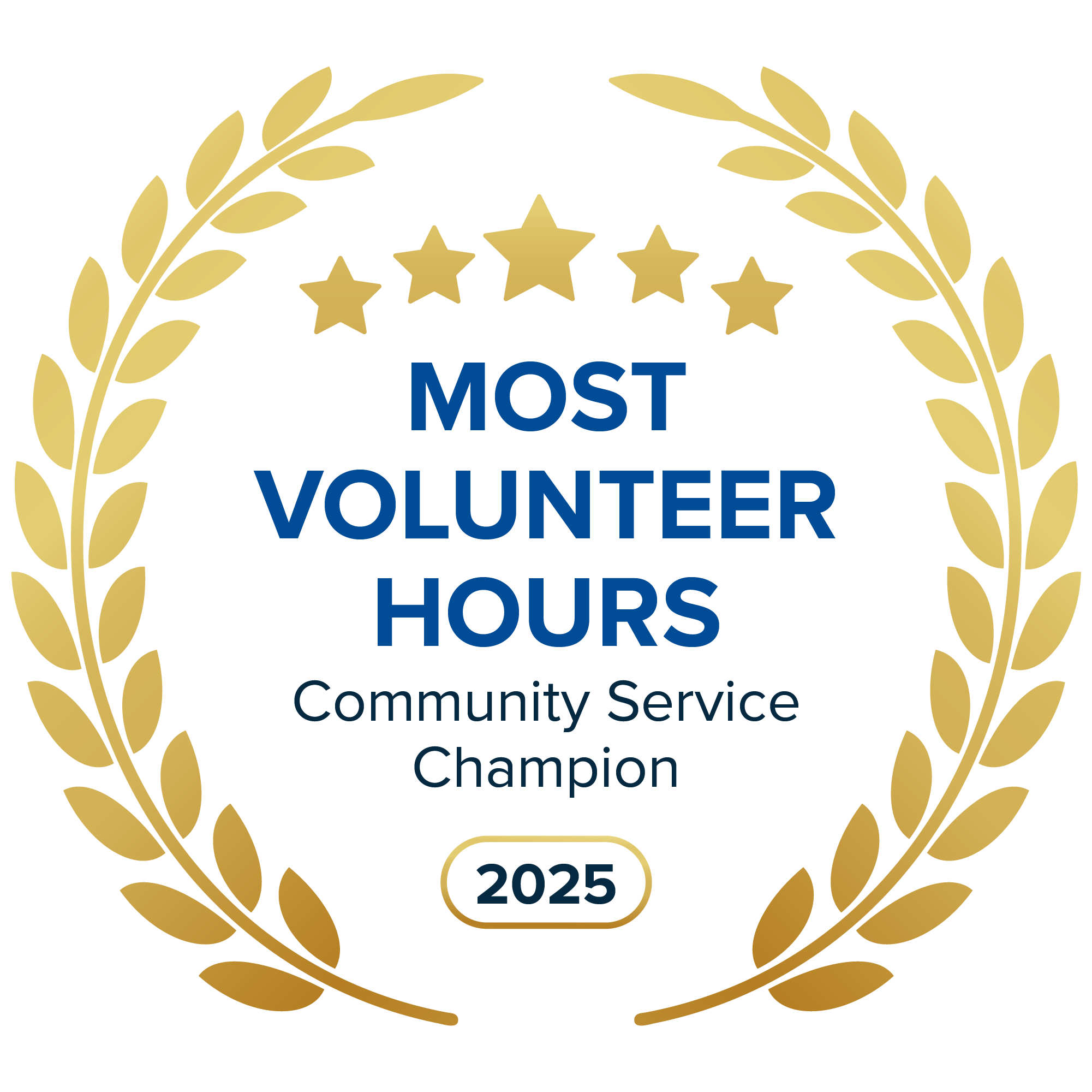 2024 Volunteer Awards Most Volunteer Hours Serving LMI