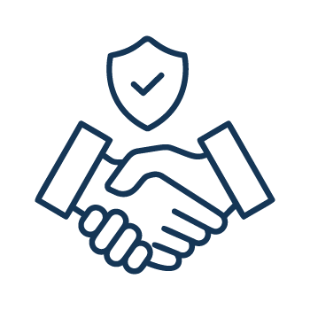 handshake beneath checkmark