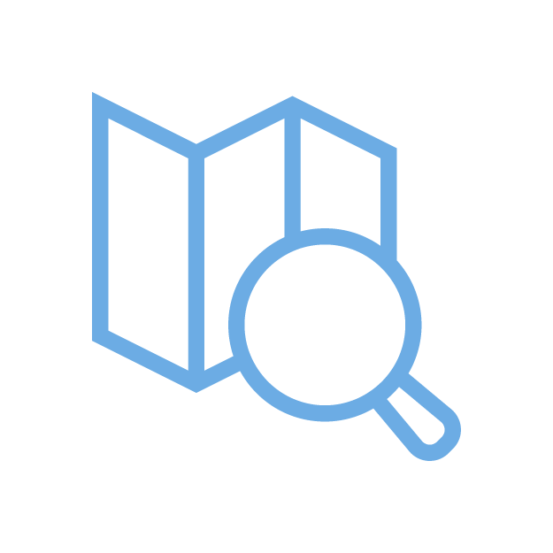 map and magnifying glass icon