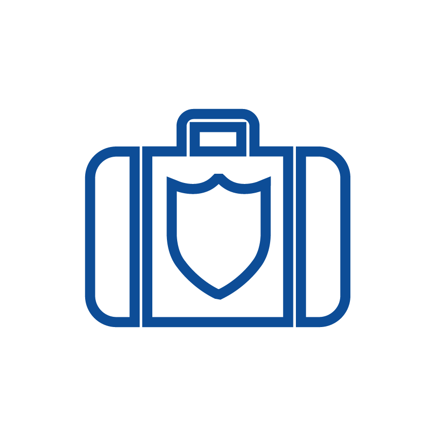 Blue briefcase icon