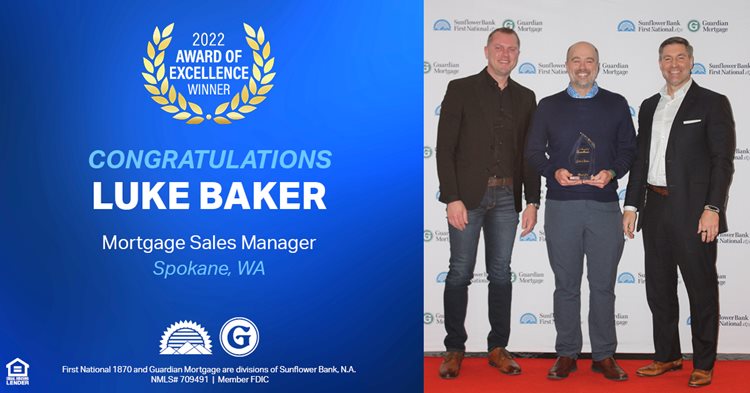 Luke Baker winning excellence award