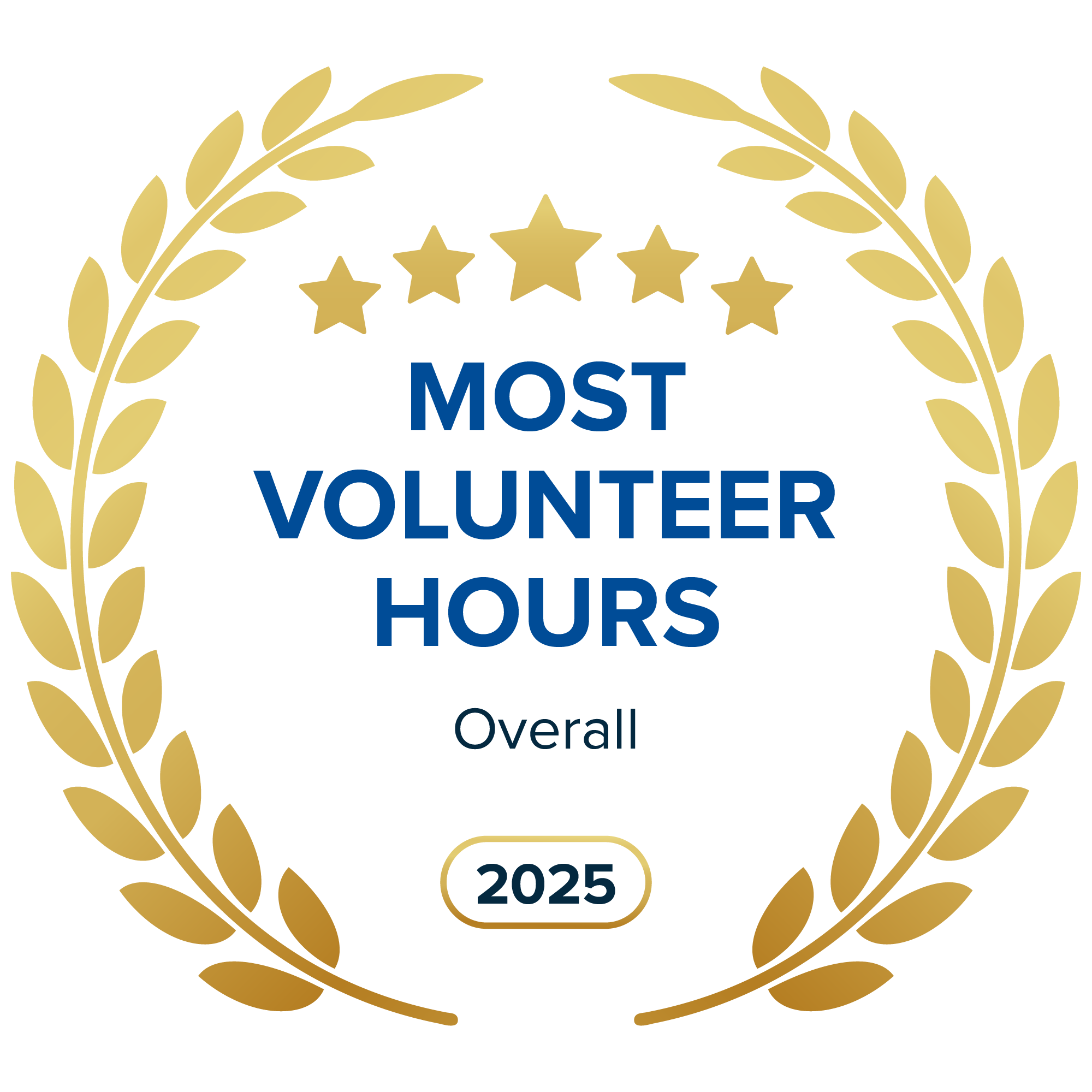 2025 Volunteer Awards Most Volunteer Hours