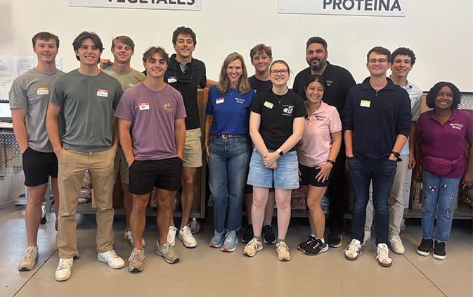 Group of Sunflower Bank Interns volunteering at The Stewpot in Dallas Texas