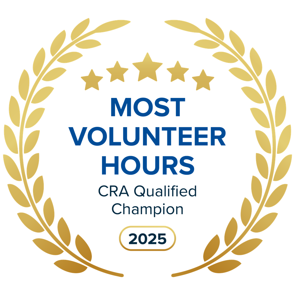 2025 Most Volunteer Hours CRA Qualified
