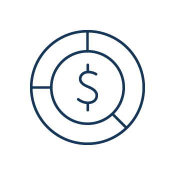 dollar sign in circle with segments