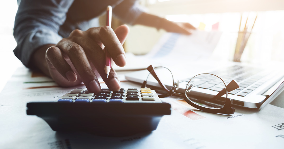 Person using calculator