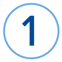 number 1 in a blue circle