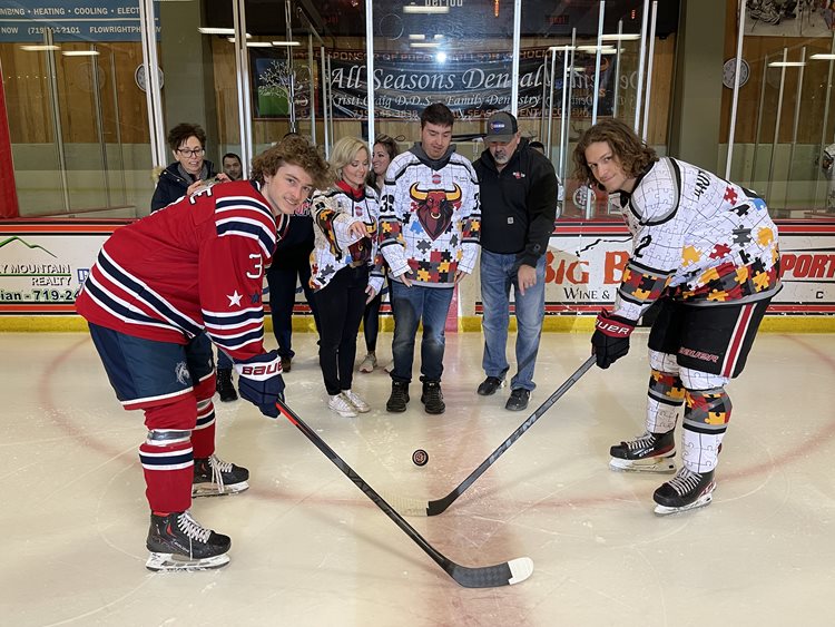 Puck Drop at hockey game