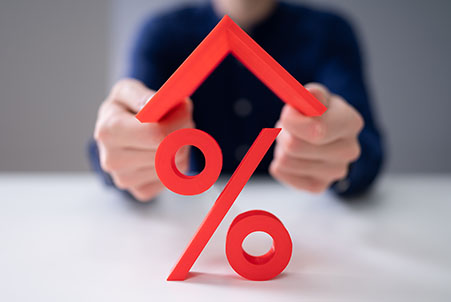 red percentage sign